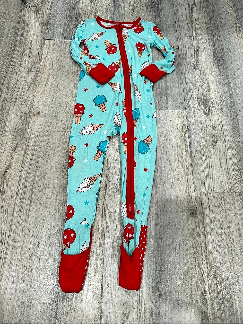 Posh Peanut footie pajamas Ice Cream Print